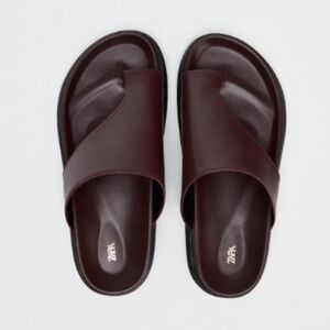 Burgundy Leather Zara Sandals